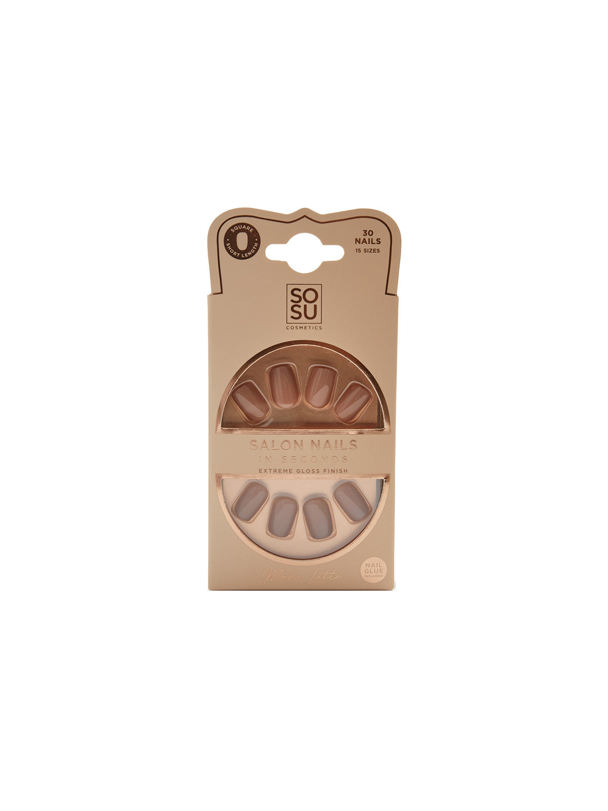 Mocha Latte Press On Nails - Long Almond Fake Nails with Glue - Full Cover False Nails for Women - Perfect for Parties, Weddings & Daily Wear