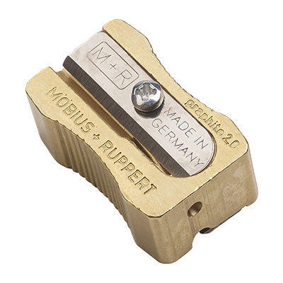 M+R MINOFIX Double Brass Sharpener for 2mm & 3.2mm Lead Pencils - Precision Sharpening for Artists, Drafting & Office Use