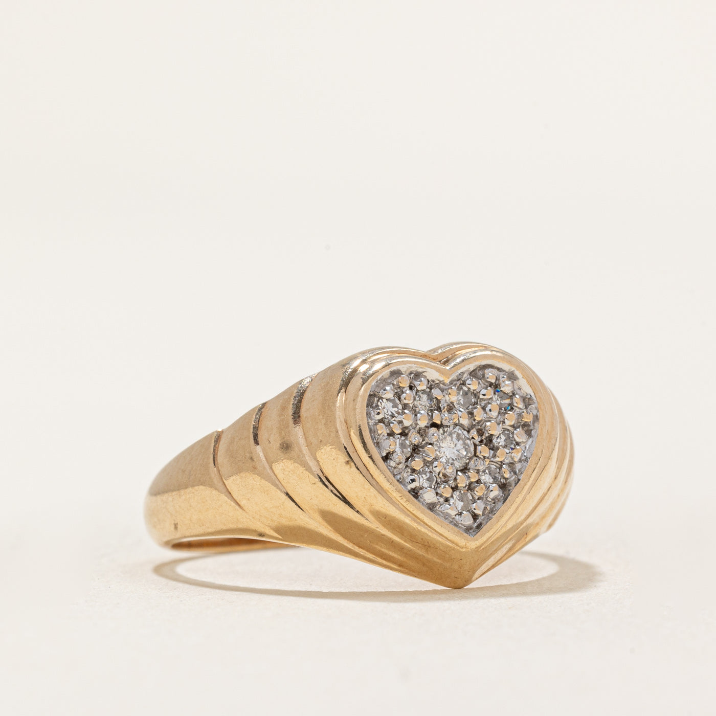 0.12ctw Diamond Cluster Heart Shaped Ring - Size 8 | Elegant Valentine's Gift, Anniversary Jewelry, Romantic Proposal Ring for Her