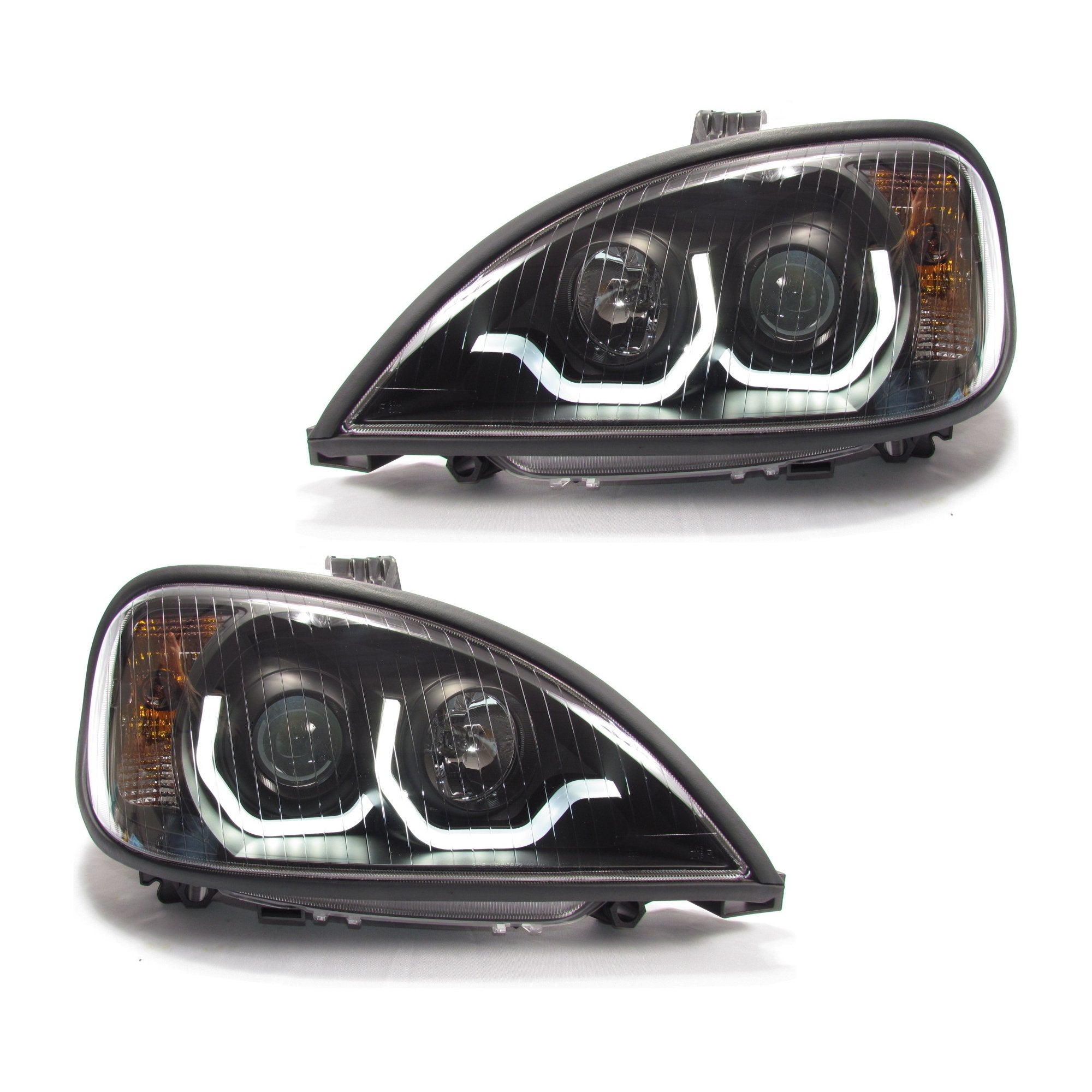 Freightliner Columbia Black Housing Projector Headlights - High Performance LED Headlights for Trucks, Improved Night Visibility & Style Upgrade | Perfect for Long Haul Driving & Off-Road Adventures