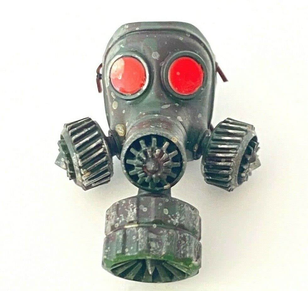 1/12 Scale Miniature Gas Mask for 6 Inch Action Figures - Dark Green Military Accessory (Figure Not Included) - Perfect for GI Joe, Military Dioramas & Collectible Displays
