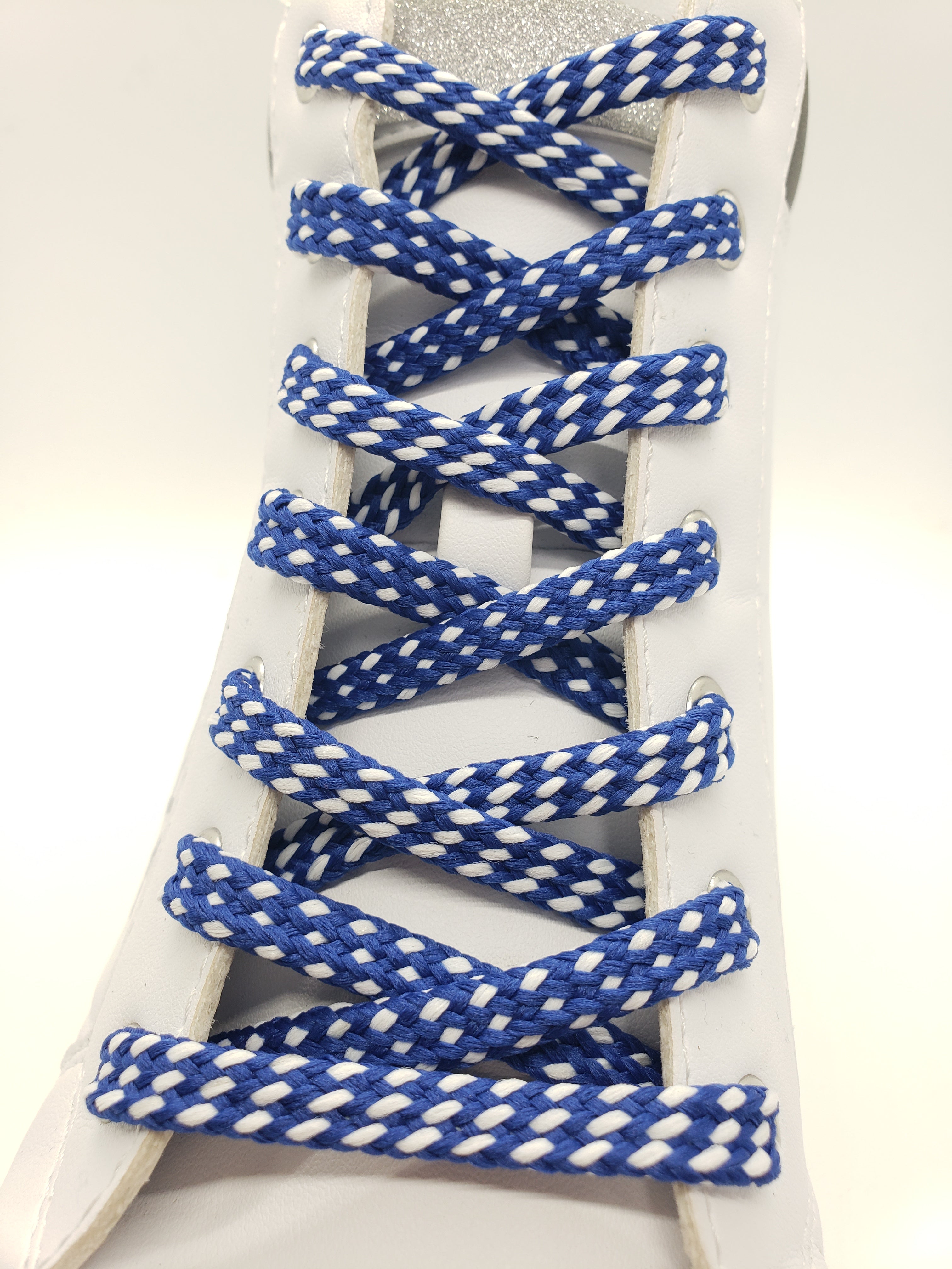 Hybrid Shoelaces - Blue & White Accented No-Tie Laces for Sneakers & Running Shoes | Perfect for Sports, Workouts & Everyday Wear