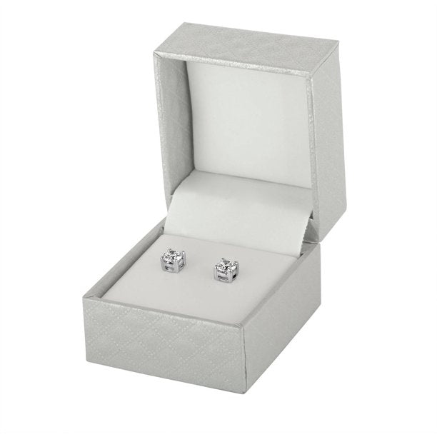 1/2 Carat Round Diamond Stud Earrings in 10K White Gold (H-I, I2-I3) - Brilliance Fine Jewelry ESA1030H WM - Perfect for Weddings, Anniversaries & Special Occasions