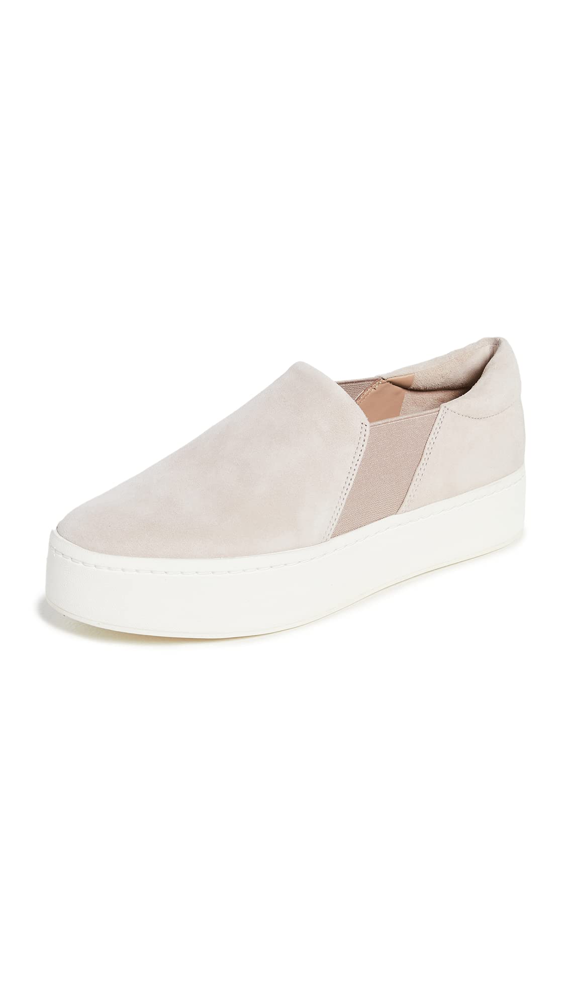 Vince Women's Warren Platform Slip-On Fashion Sneakers - Pearl White Size 9.5 M US - Comfortable Casual Shoes for Walking, Work & Everyday Wear