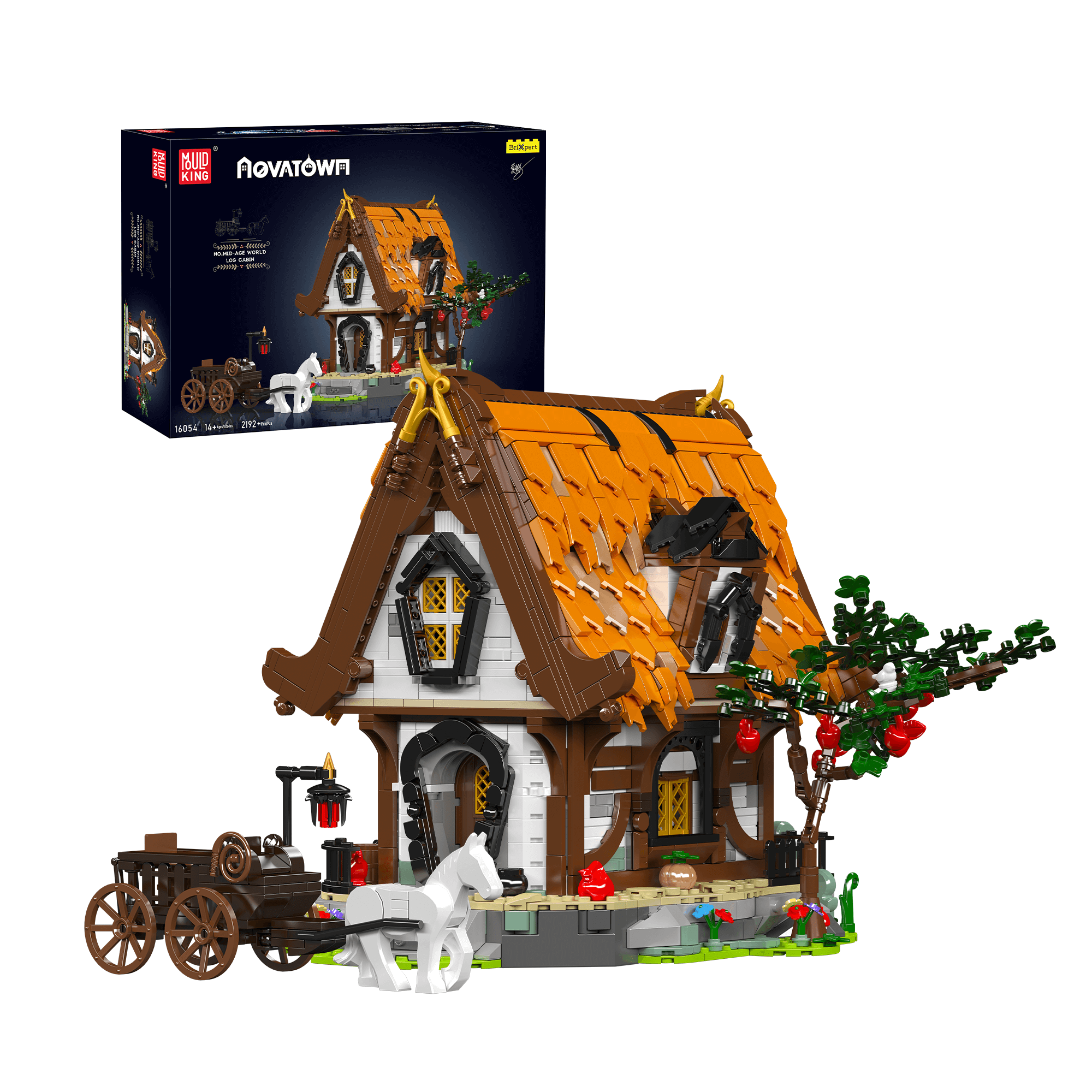 Mould King 16054 Medieval World Log Cabin Building Set - 2,192 Piece DIY Castle Model Kit for Adults & Kids | Perfect for Home Decoration, Creative Play & Gift Giving