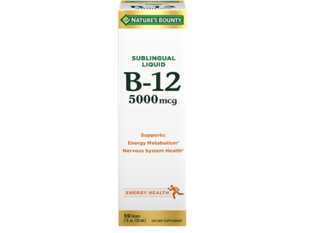 Nature's Bounty Vitamin B-12 5000 mcg Sublingual Liquid Drops - Fast Absorption Energy & Metabolism Support - 2 fl oz Bottle (10 Pack) - Great for Energy Boost, Vegan Diet & Immune System Health