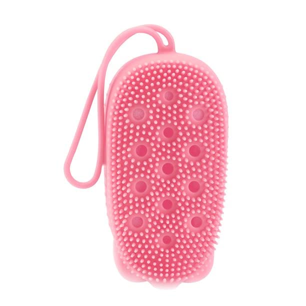 Silicone Body Scrubber Brush for Baby & Adult Bathing - Double Size Shower Brush for Gentle Exfoliation