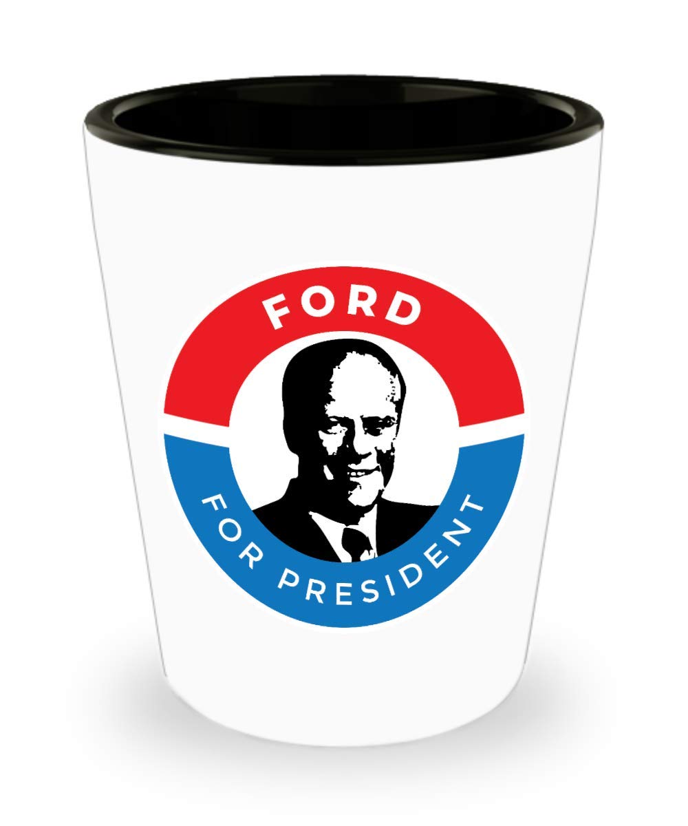 Gerald Ford Shot Glass - Presidential Campaign Collectible, Republican Party Memorabilia - Perfect for Political Enthusiasts & History Buffs