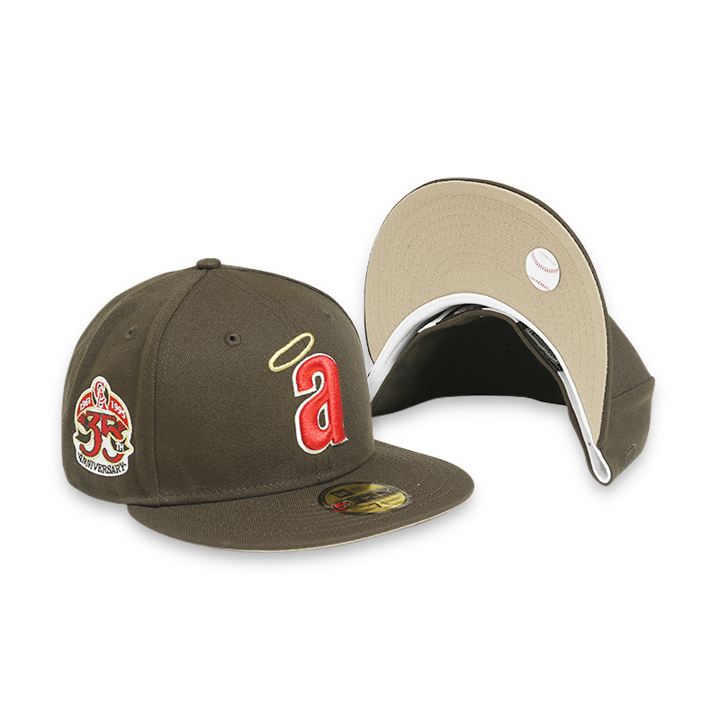 Los Angeles Angels 35th Anniversary Brown 59FIFTY Fitted Hat for Men - Official MLB Baseball Cap for Sports Fans & Collectors - Perfect for Games, Gifts, and Everyday Wear