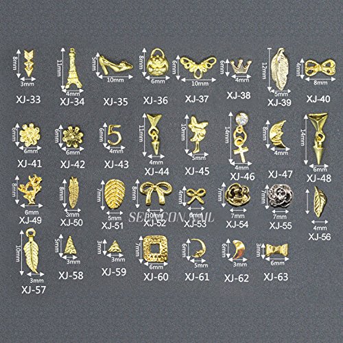 100PCS Summer Sea Wind Metal Nail Art Charms - Alloy Flower, Arrow, Pendant, Moon, Feather & Bow Studs for DIY Nail Art Designs - Perfect for Beach Parties, Summer Nails and Festival Manicures