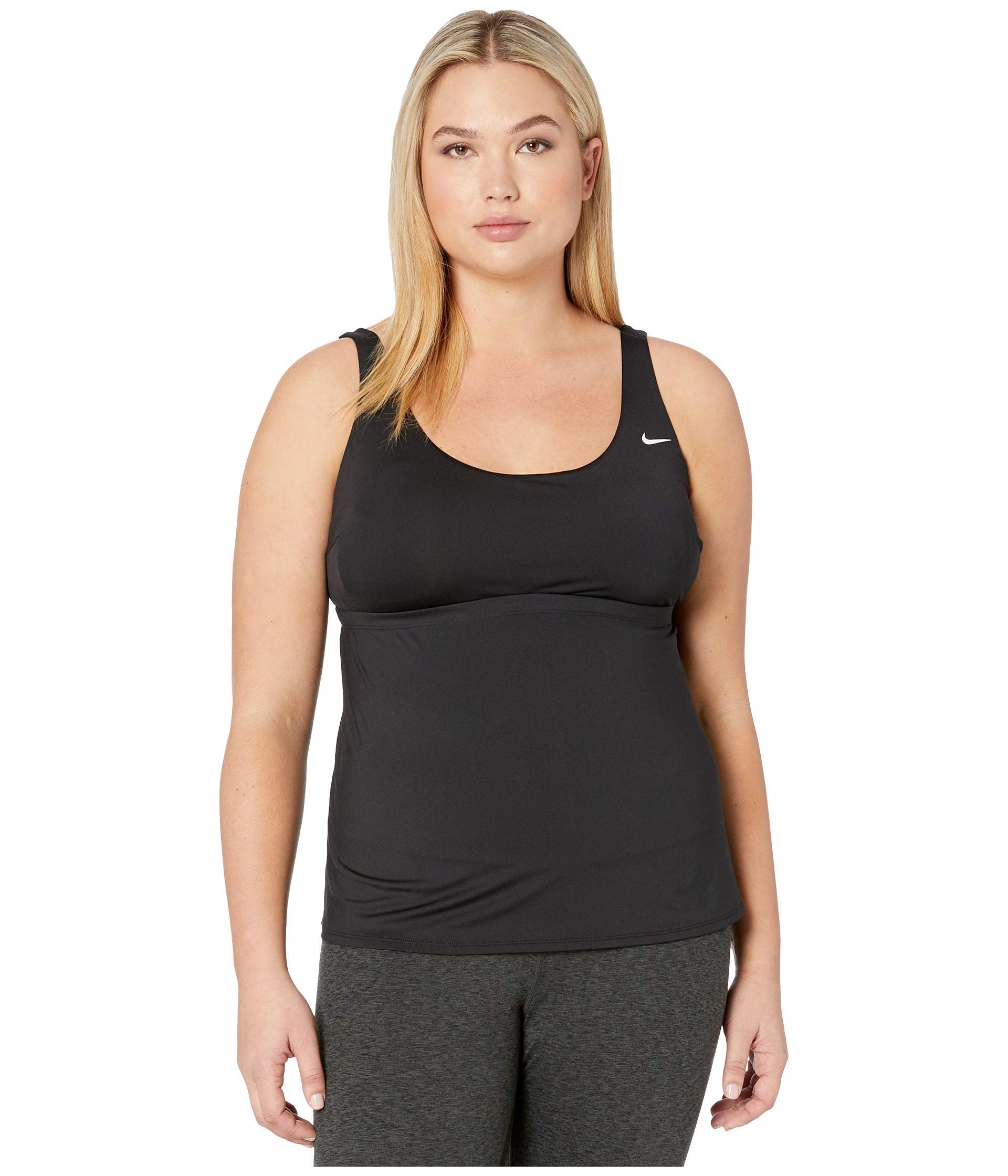 Nike Women's Plus Size Essential Scoop Neck Tankini Top - Comfortable Swimwear for Curvy Women | Beach, Pool & Vacation Wear
