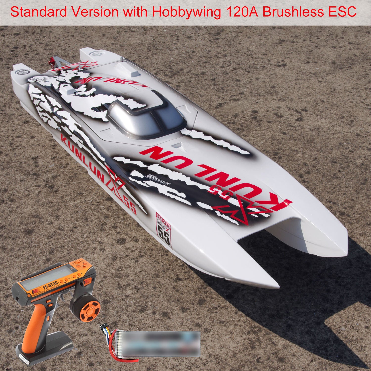 DTRC X55 High-Speed Remote Control Boat - 110km/h Waterproof RC Racing Ship, CNC Hardware, Hobby Model for Lakes & Pools - Perfect for Adults & Kids Outdoor Water Play