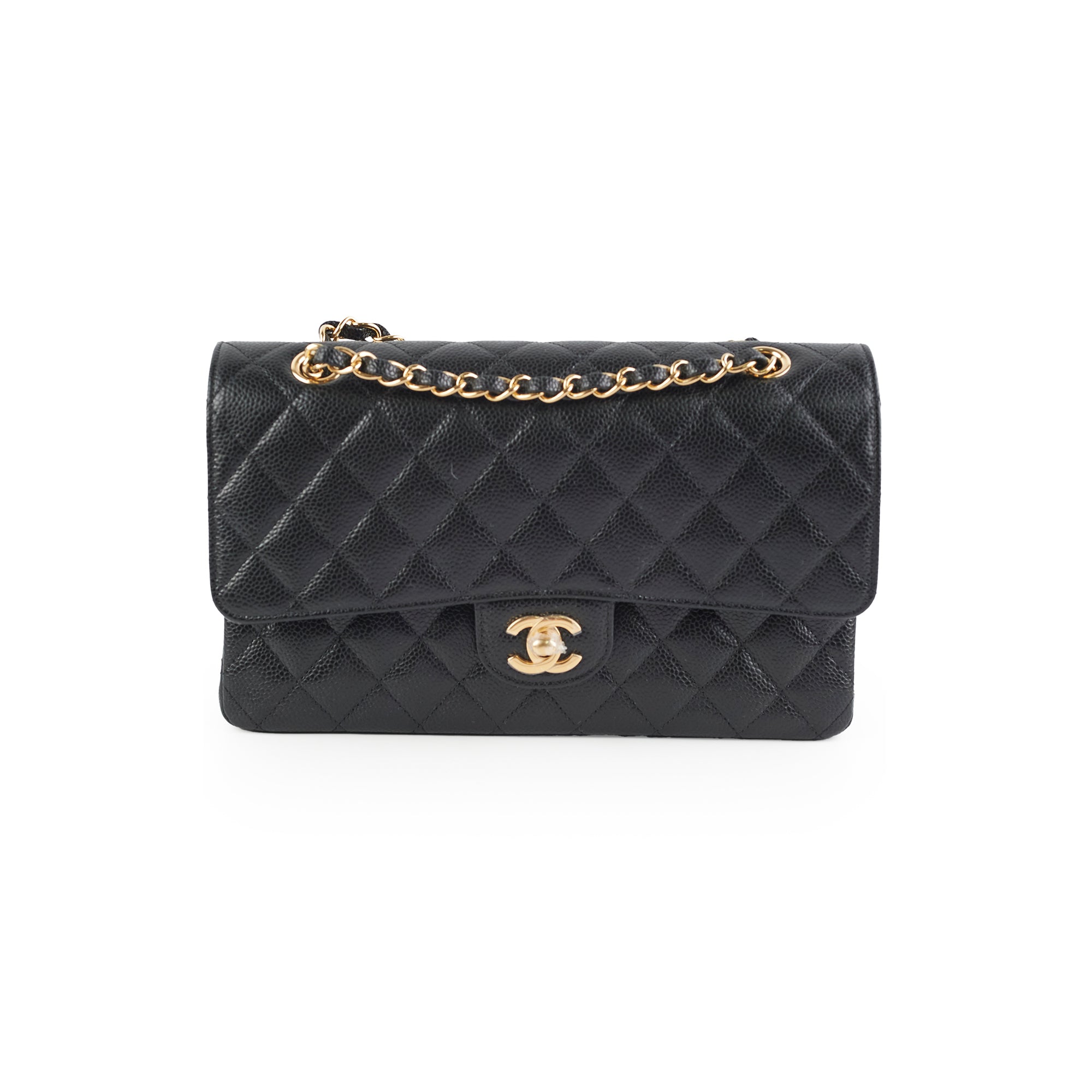 Chanel Medium/Large Double Classic Flap Bag in Black Caviar Leather 2023 - Luxury Handbag for Women, Perfect for Work, Evening Events & Special Occasions