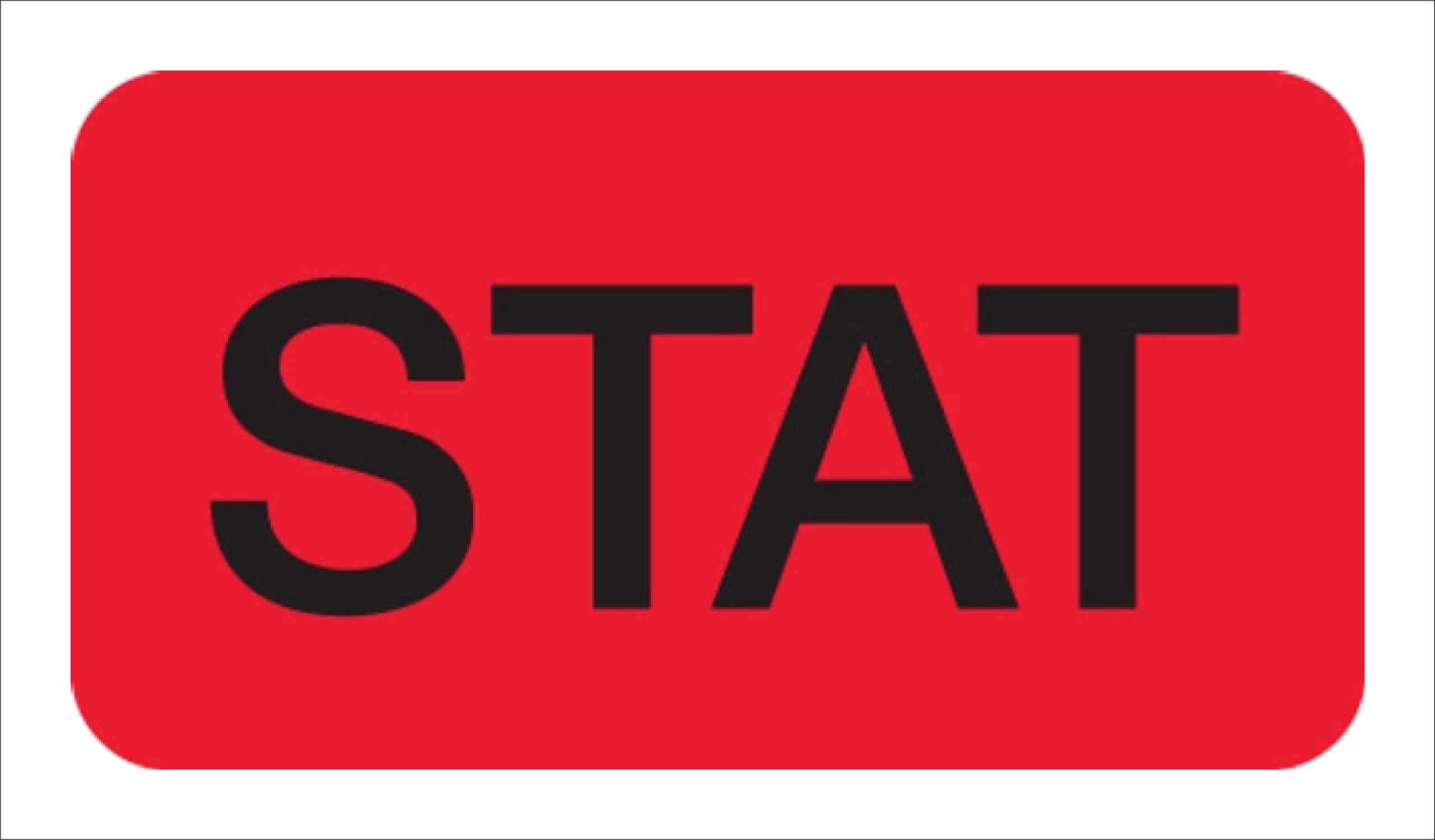 Doctor Stuff - File Folder Chart Labels A1053, STAT Laboratory Labels, Red/Black, 1-5/8