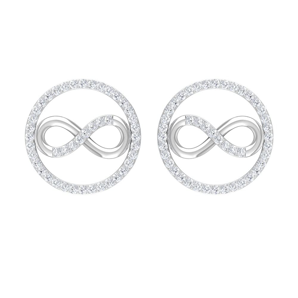 1/4 CT HI-SI Diamond Stud Earrings for Women - 14K Solid Gold Infinity Circle Earrings | Elegant Everyday Jewelry & Special Occasion Gift