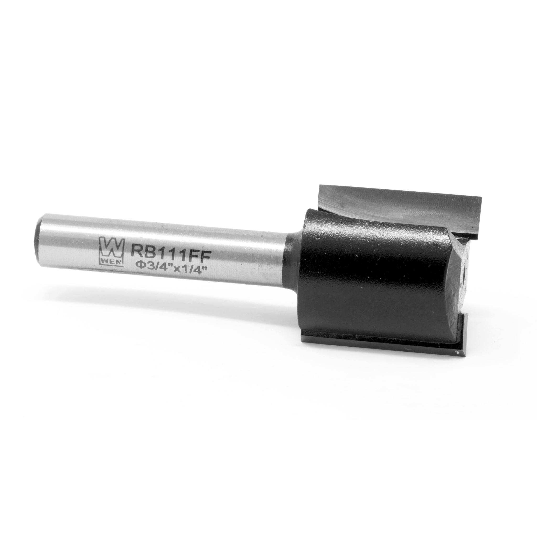 WEN RB111FF 3/4-Inch Straight 2 Flute Carbide Tipped Router Bit with 1/4-Inch Shank - Perfect for Woodworking, Cabinetry, and DIY Projects