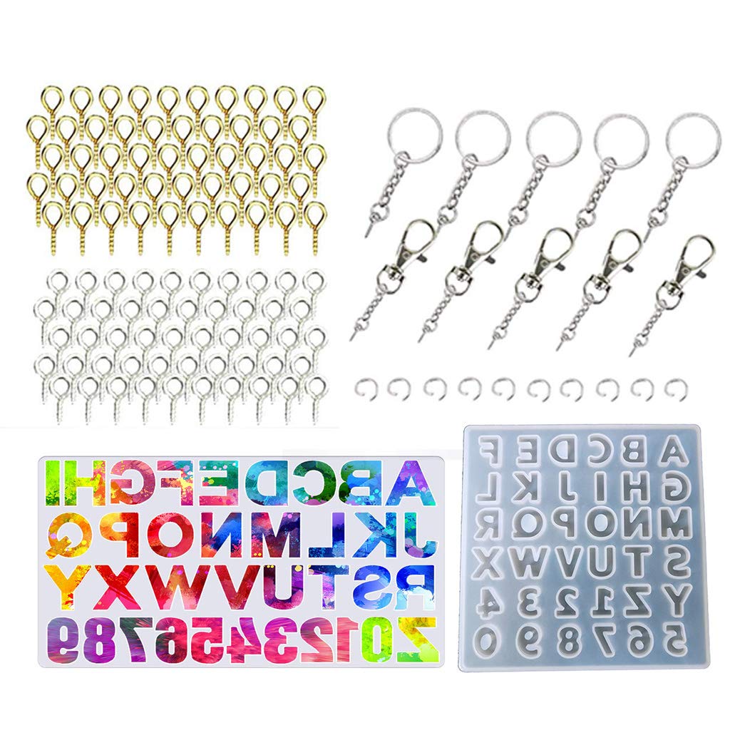 255PCS DIY Alphabet Resin Molds - Reversed Letter & Number Silicone Molds for Epoxy Resin Casting, Backward Keychain Making - Perfect for Jewelry, Crafts, and Personalized Gifts