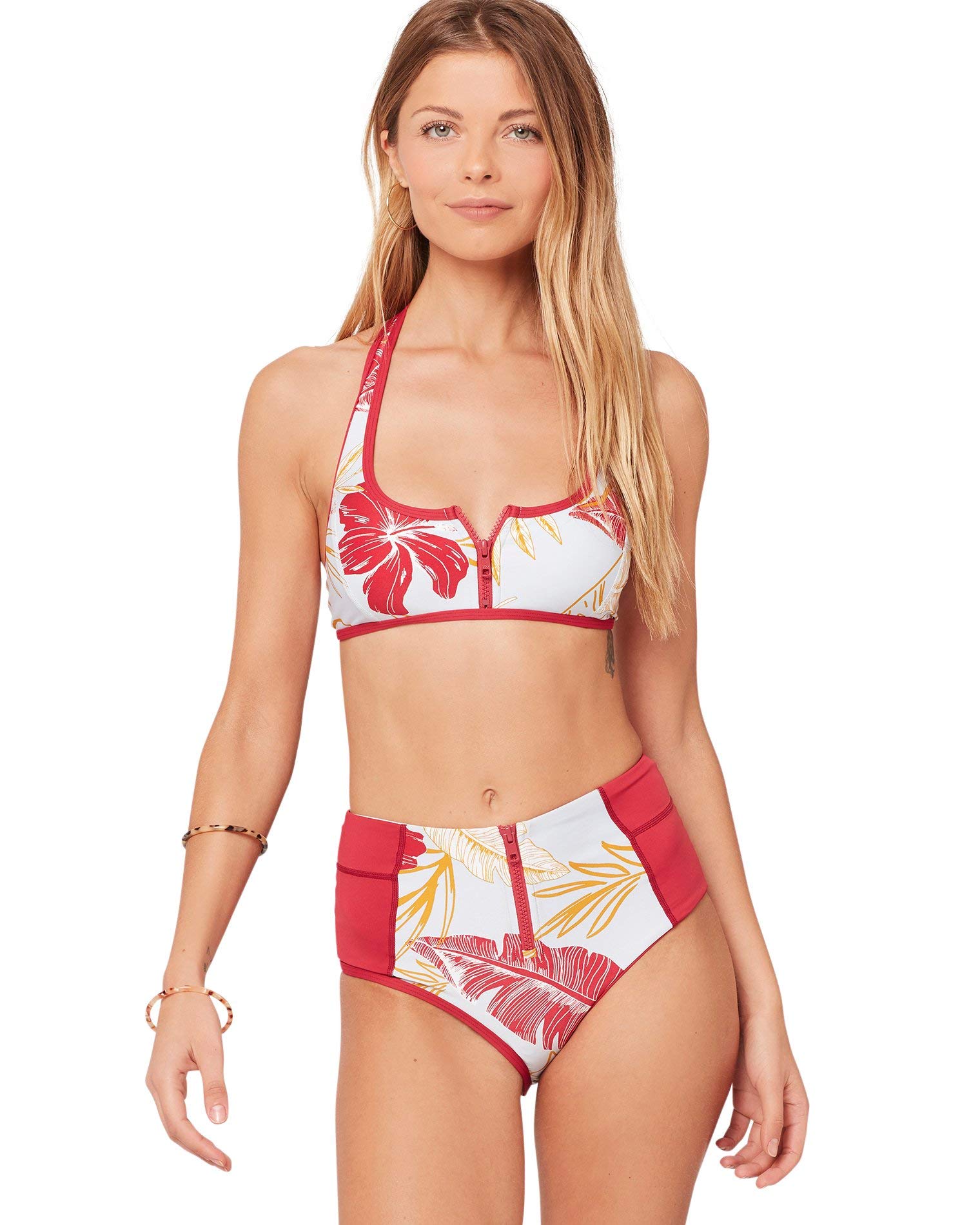 L*Space Sonny Floral Bikini Bottom for Women | Size XS | High Waisted Swimwear for Beach, Pool & Vacation