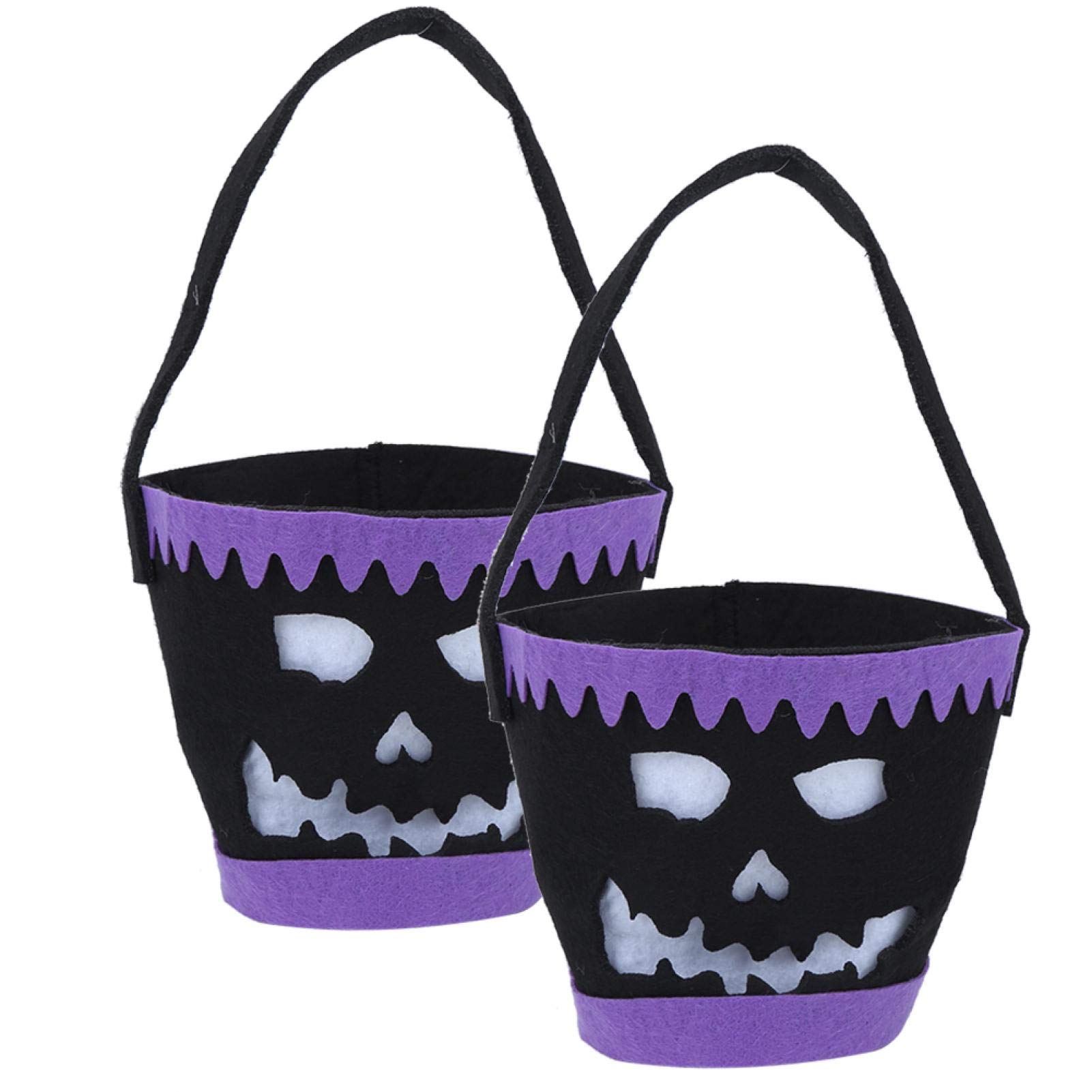 Premium Wene Felt Fabric Halloween Candy Bag - Unique Black Halloween Pattern Treat Bag for Snacks, Candy & Party Favors - Perfect for Trick-or-Treating, Halloween Parties & Gift Giving