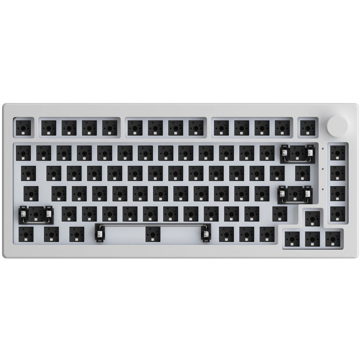 Akko 5075B VIA 75% RGB Wireless Mechanical Keyboard Barebones Kit - Moon White | Compact Gaming & Office Keyboard for PC, Mac, Typing Enthusiasts