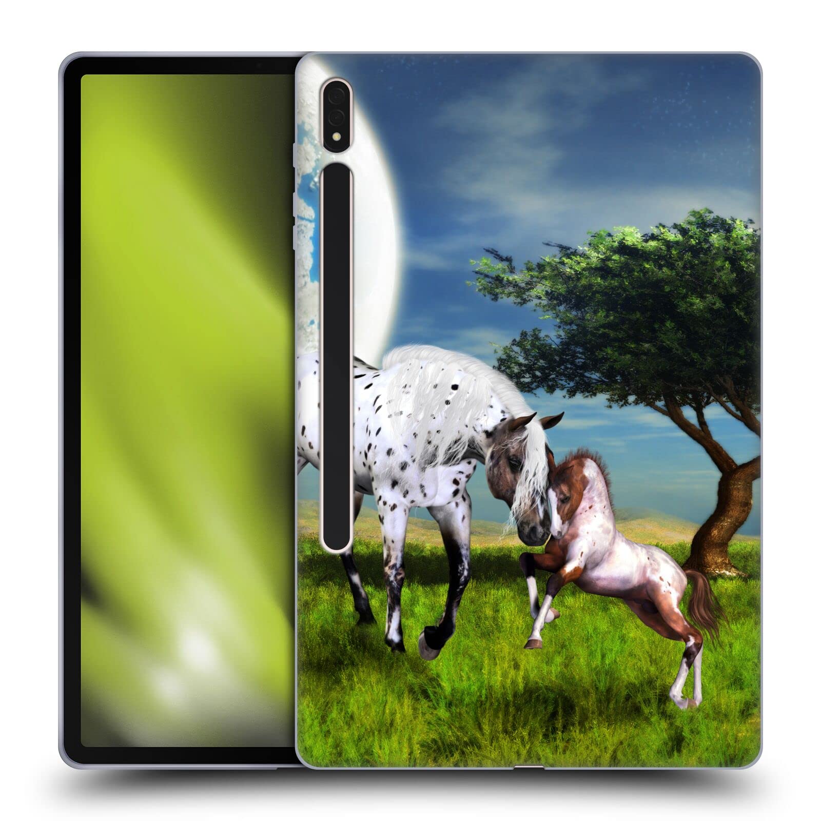 Head Case Designs Officially Licensed Simone Gatterwe Love Forever Horses Soft Gel Case for Samsung Galaxy Tab S8 Plus – Perfect for School, Work, and Travel