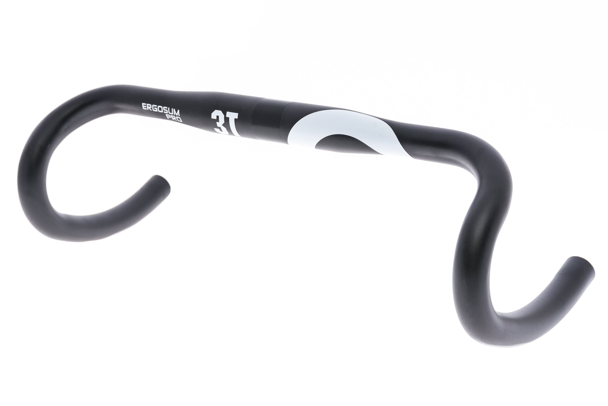 3T Ergosum Pro Handlebar 31.8mm 40cm Alloy Black/White - Lightweight Road Bike Handlebar for Racing & Endurance Cycling