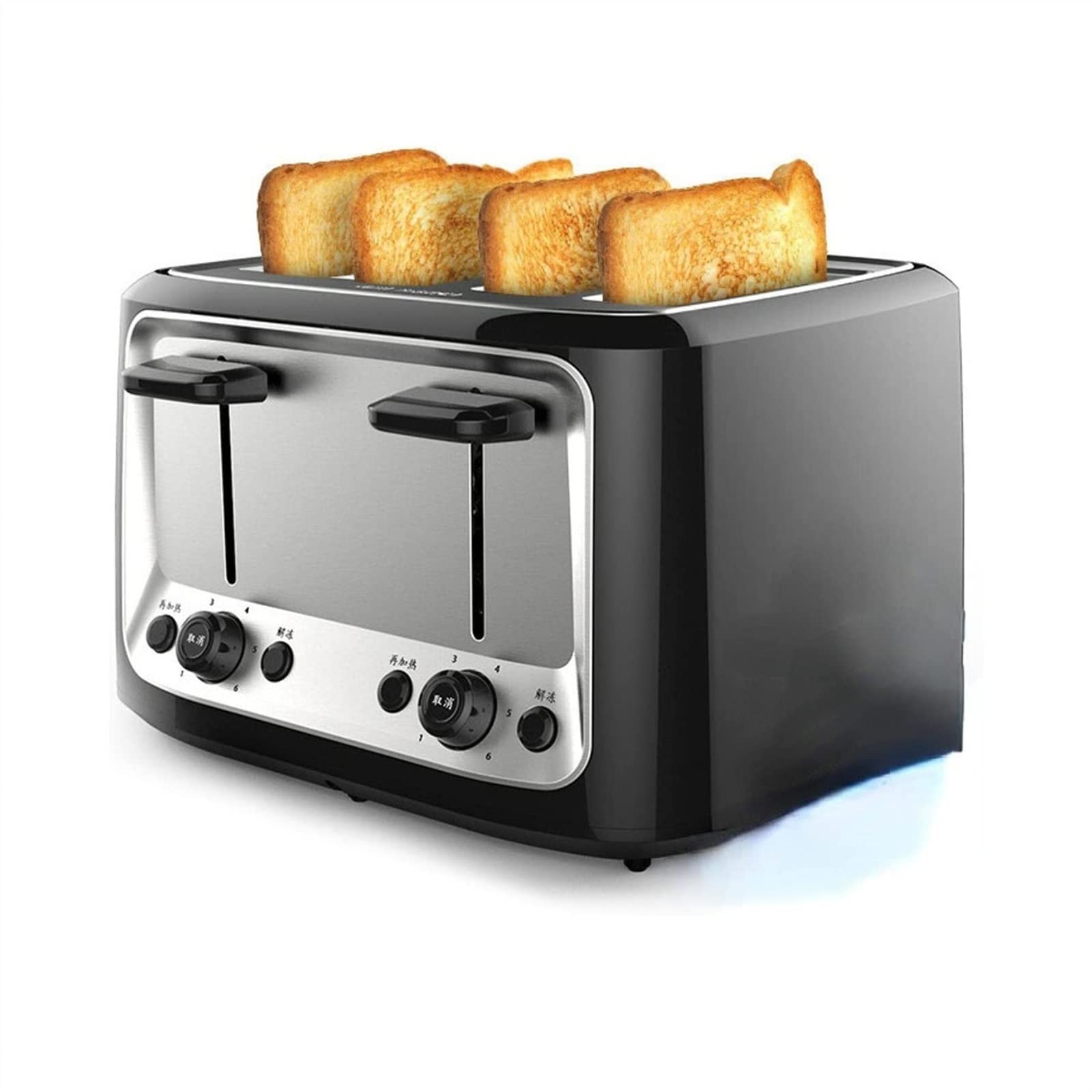 4-Slice Stainless Steel Toaster with Bagel Setting - 6 Shade Levels, Defrost & Cancel Functions - Perfect for Breakfast, Bagels, and Quick Snacks at Home or Office