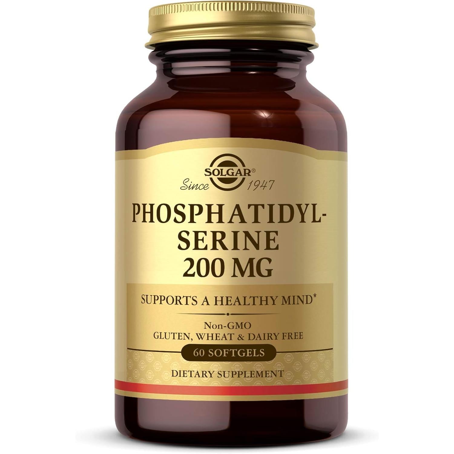 Solgar Phosphatidylserine 200 mg - Premium Brain Health Supplement for Memory & Focus - Supports Cognitive Function & Stress Relief - Ideal for Students, Professionals & Seniors