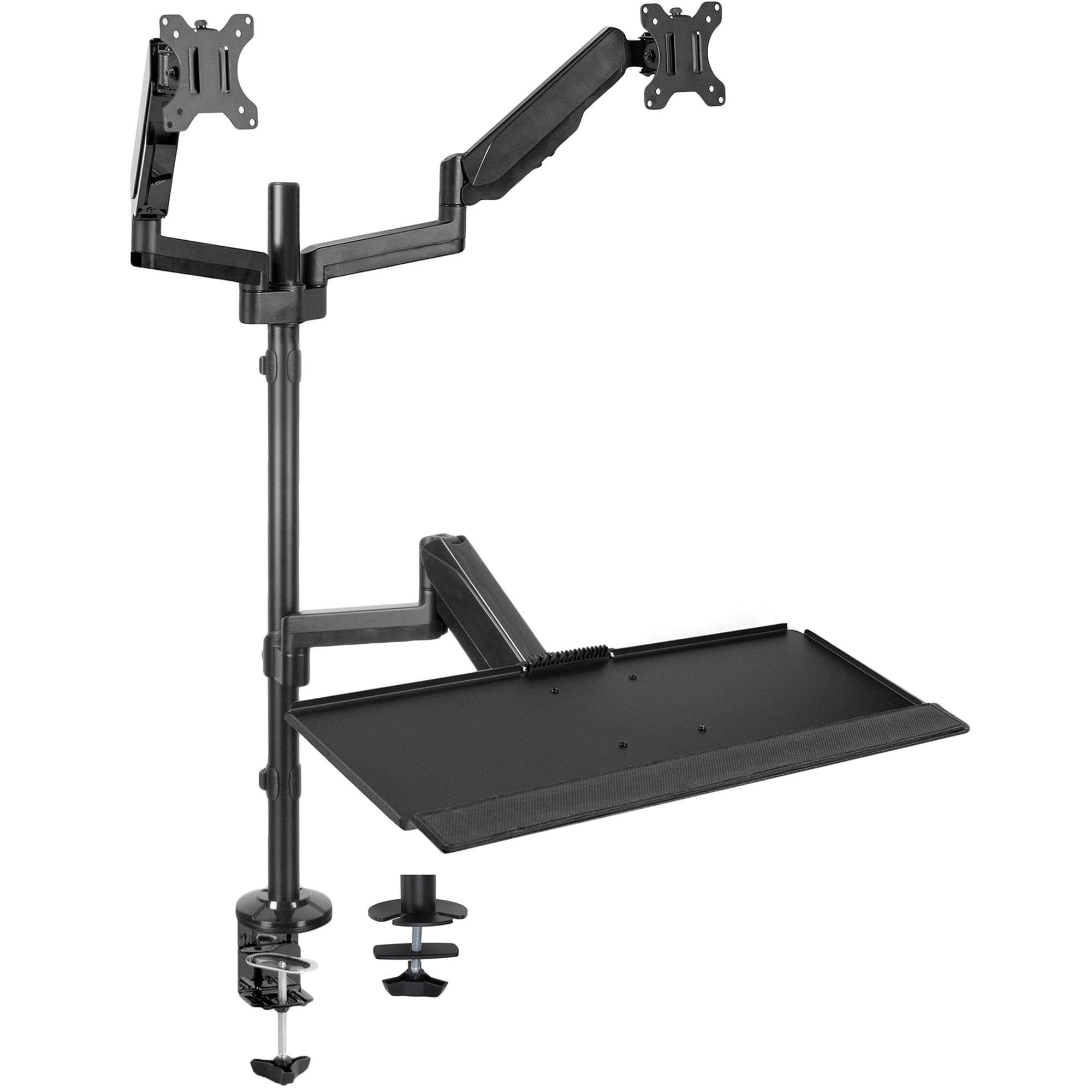 Adjustable Dual Monitor Stand for Sit-Standing Desk - Ergonomic Workstation for Home & Office - Perfect for Gaming, Coding & Remote Work