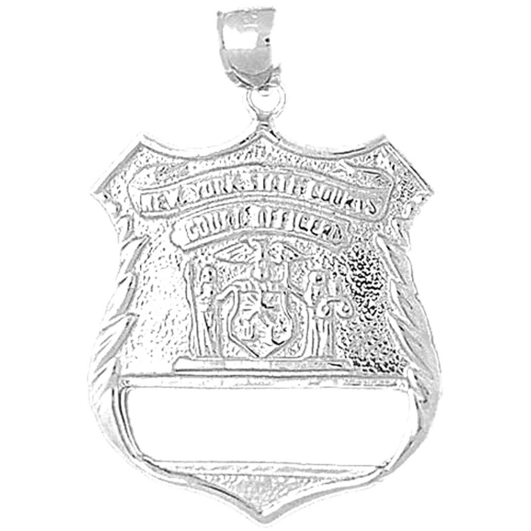 NYPD Police Pendant Necklace - 925 Sterling Silver 38mm Men's Jewelry for Law Enforcement Supporters & First Responders | Perfect for Gifts, Daily Wear & Police Appreciation Events
