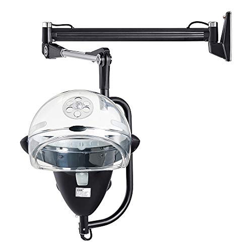 Professional Black Wall Mount Hair Steamer for Salon & Home Use - Hydrating Hair Treatment for Deep Conditioning & Scalp Care