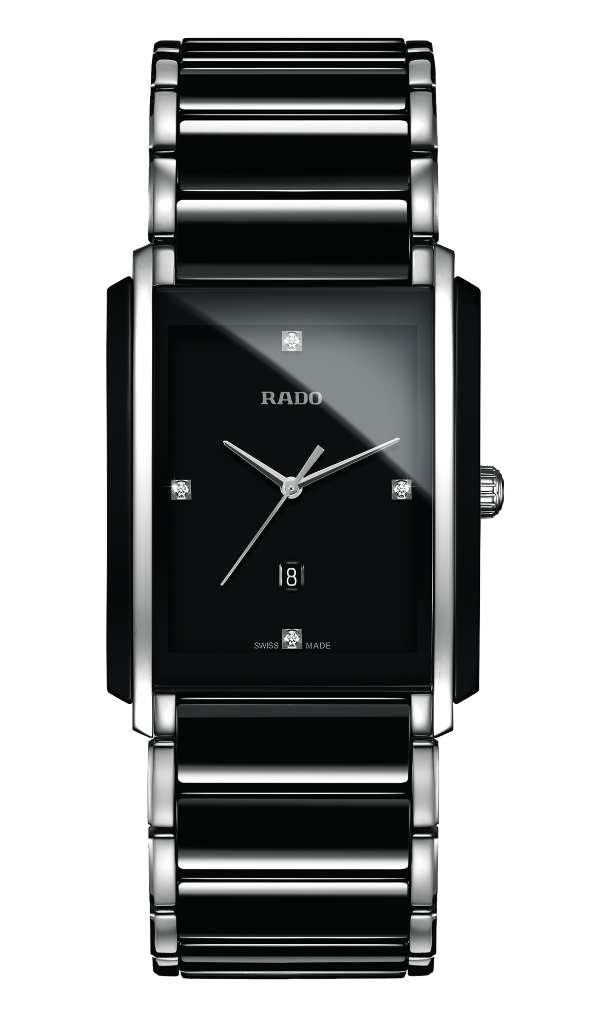 RADO Integral Diamonds 31mm Ceramic & Stainless Steel Black Men's Watch R20206712 - Luxury Dress Watch for Business & Formal Occasions