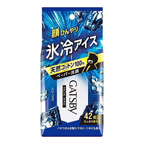 GATSUBY Facial Paper Ice Type Value Pack (42 Sheets) - Cooling & Refreshing Facial Sheets for Skincare, Travel, Gym & On-the-Go Use