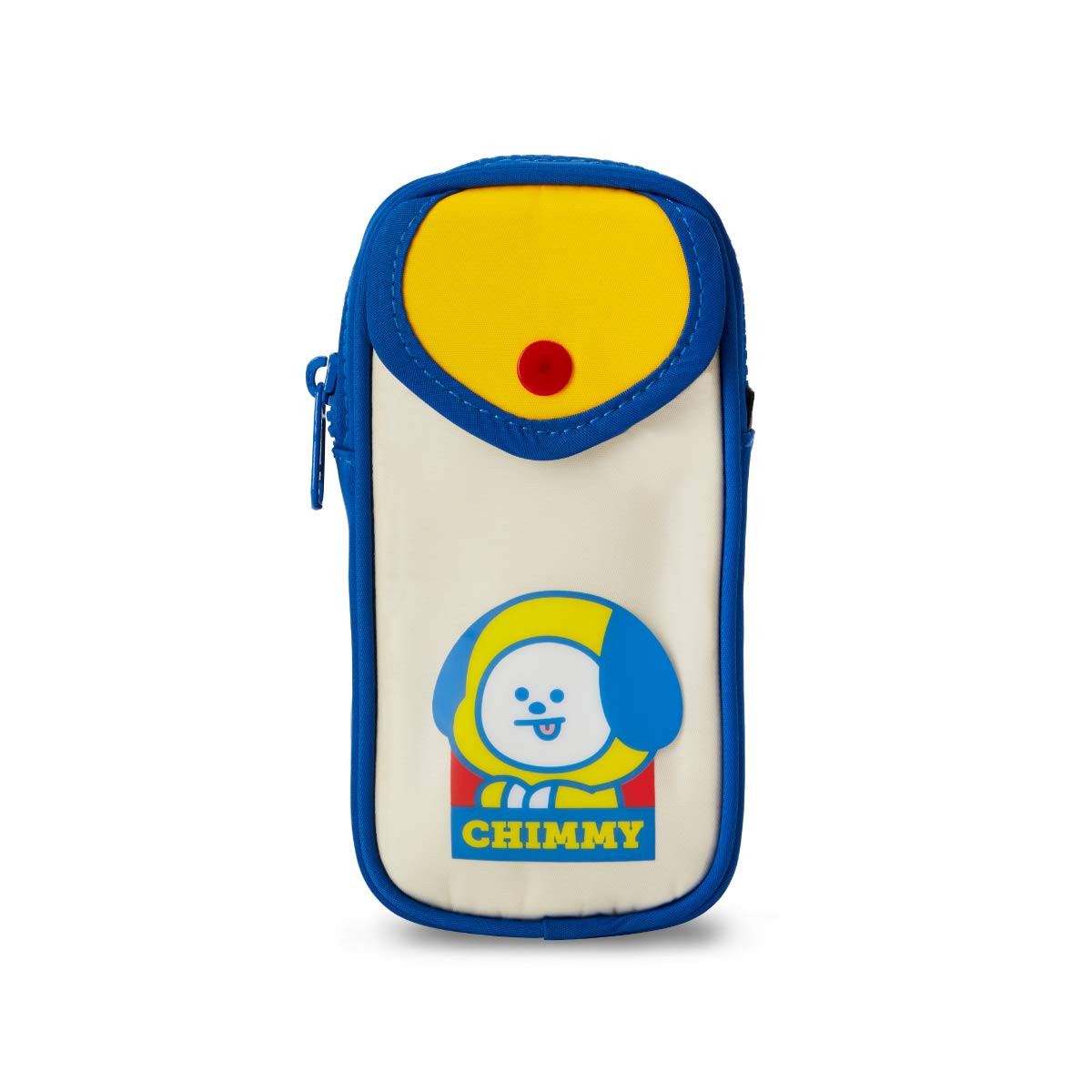 BT21 CHIMMY Character Retro Pencil Case - Cute Makeup Pouch & Toiletry Bag with Zipper for School, Travel, and Cosmetics Storage | Kawaii Stationery Organizer for BTS Fans