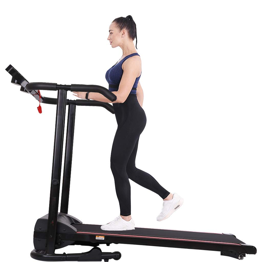 1100W Folding Treadmill with Device Holder - Shock Absorption & Adjustable Incline Electric Walking Machine - Compact Home Fitness Equipment for Small Spaces - Perfect for Home Gym, Cardio Workouts & Birthday Gifts for Men & Women