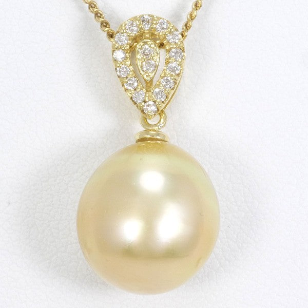 18K Yellow Gold South Sea Pearl Diamond Necklace - Luxury Pearl Jewelry for Women - Perfect for Weddings, Anniversaries & Special Occasions