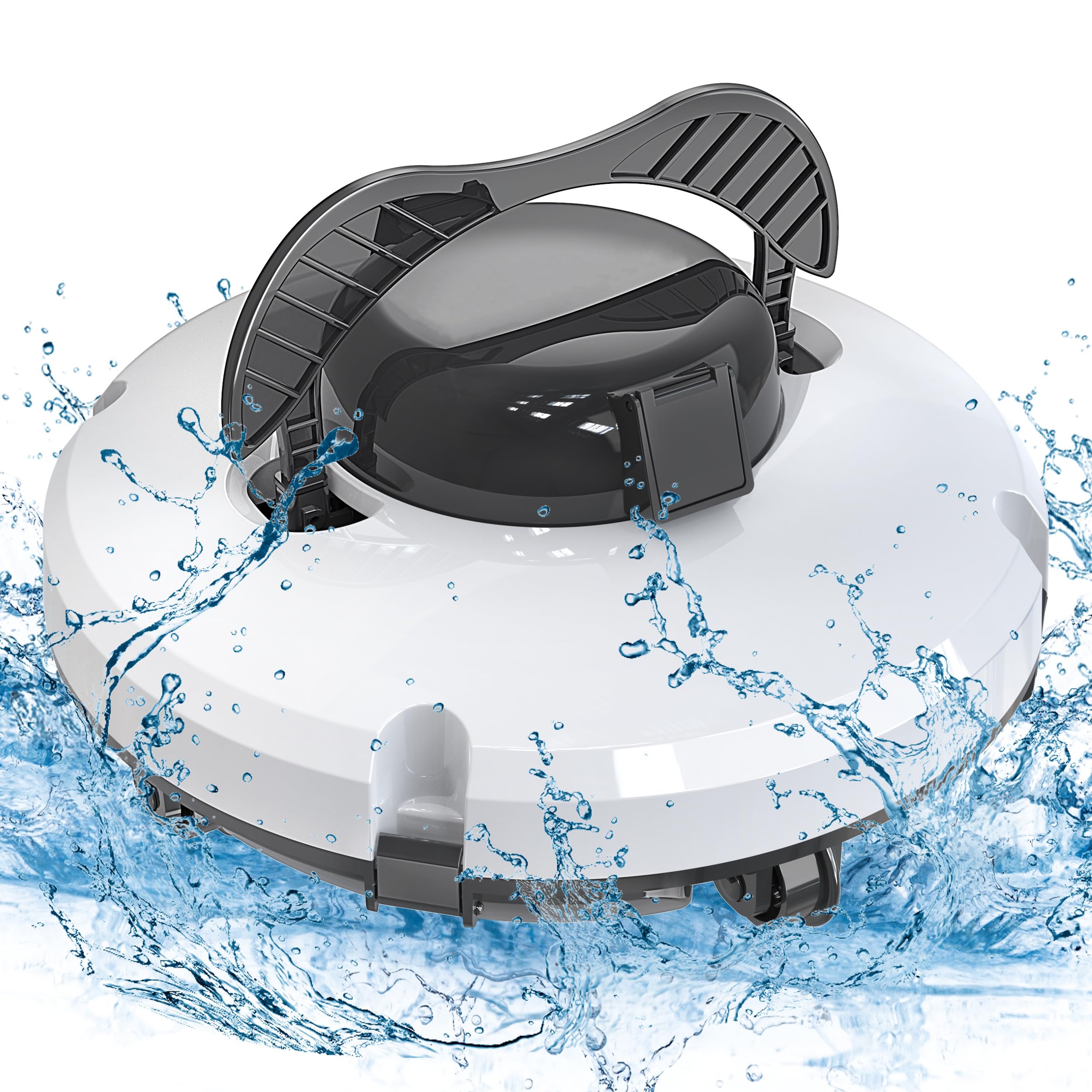 Robotic Pool Cleaner with Dual Motors - Cordless, Strong Suction, 120 Min Runtime, Auto-Dock & Rechargeable - Ideal for Above/In-Ground Flat Pools up to 1000 Sq.Ft - Perfect for Weekly Pool Maintenance & Quick Cleaning Between Swim Sessions