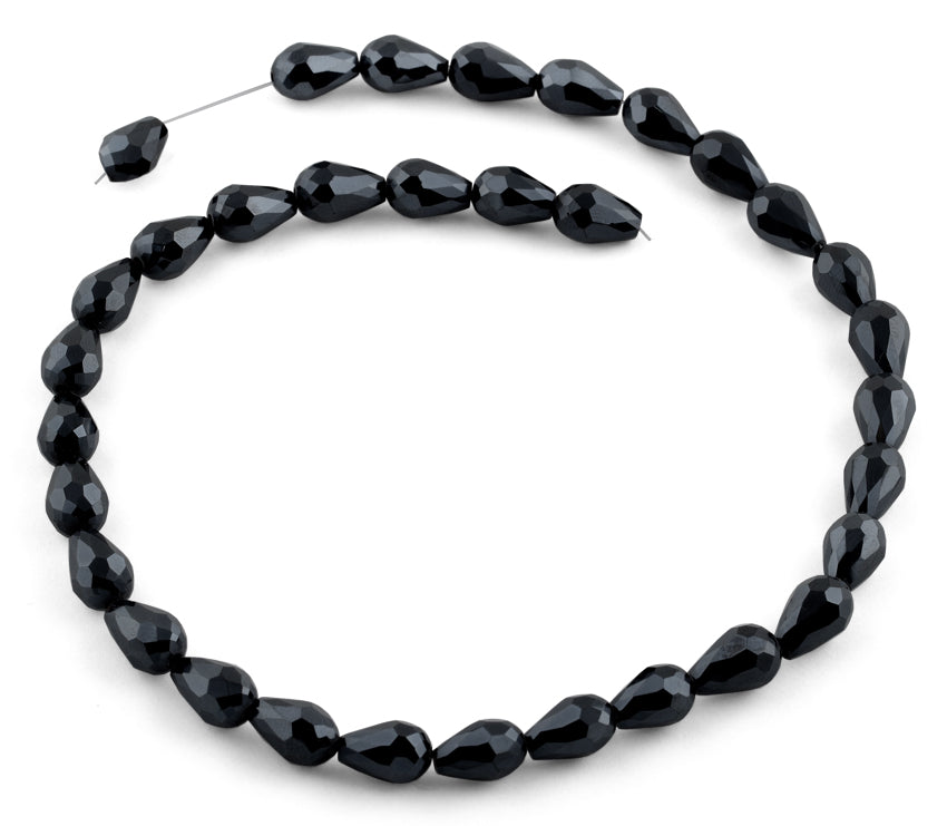 8x12mm Black Drop Faceted Crystal Beads for Jewelry Making - DIY Necklace, Bracelet & Earring Supplies - Wedding, Party & Fashion Accessories