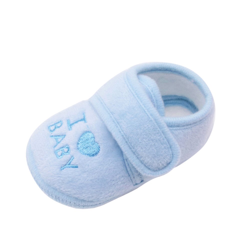 POLG Soft-Soled Baby Shoes for Newborn Boys & Girls - Anti-Slip Crib Booties with Loving Letter Print - Warm Infant Toddler Footwear for Indoor Play, First Steps & Photo Shoots