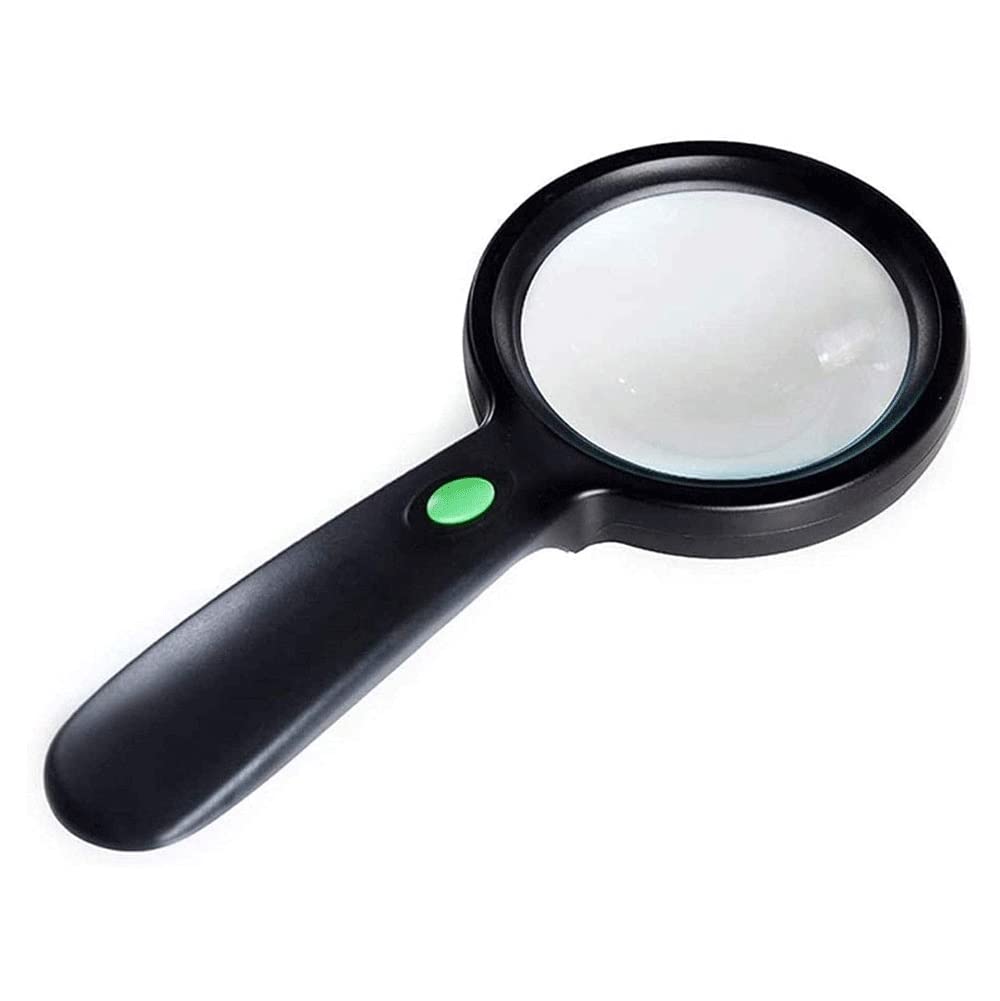 5X Illuminated Magnifying Glass with 12 LED Lights - Handheld Lighted Magnifier for Reading, Jewelry Inspection, Coin Collecting & Soldering | Perfect for Seniors & Macular Degeneration | Ideal for Crafts, Hobbies & Close Work