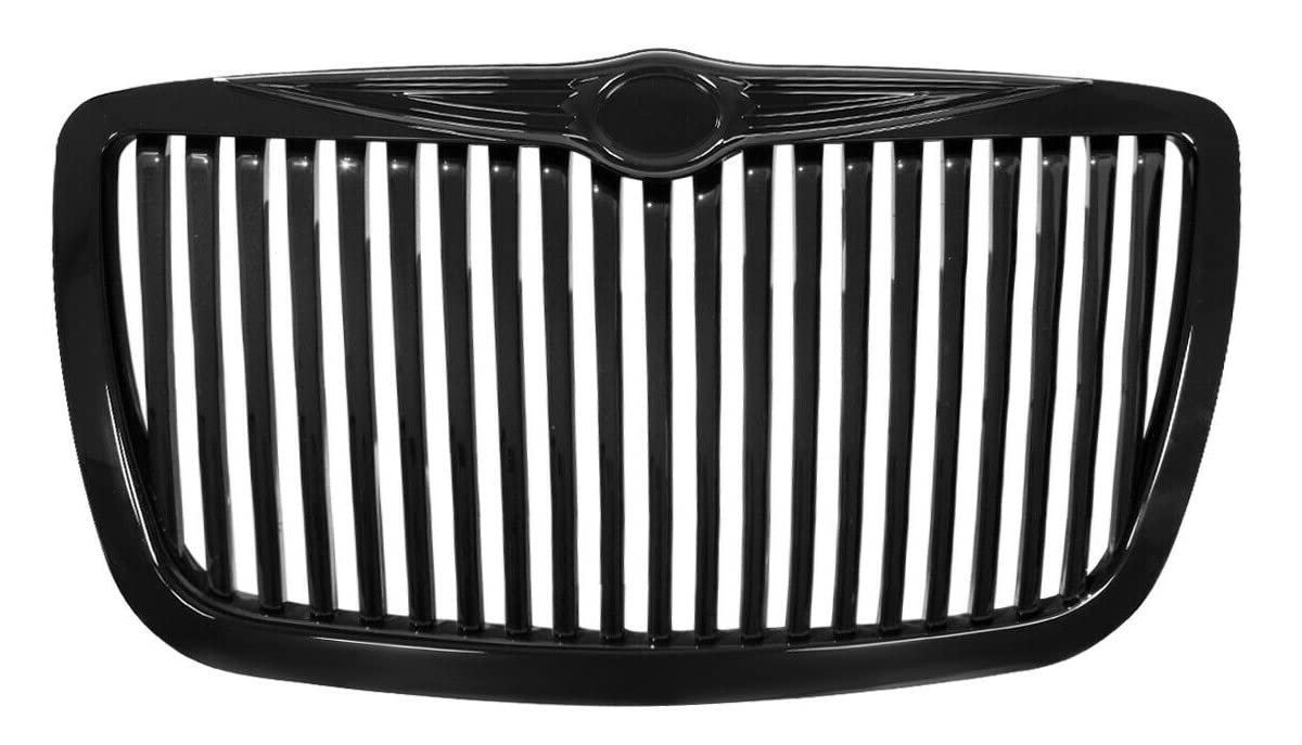 2011-2014 Chrysler 300 & 300C Gloss Black Front Upper Grille Replacement - SRT Style Vertical Design Grille for Enhanced Style & Performance | Perfect for Car Upgrades & Customization