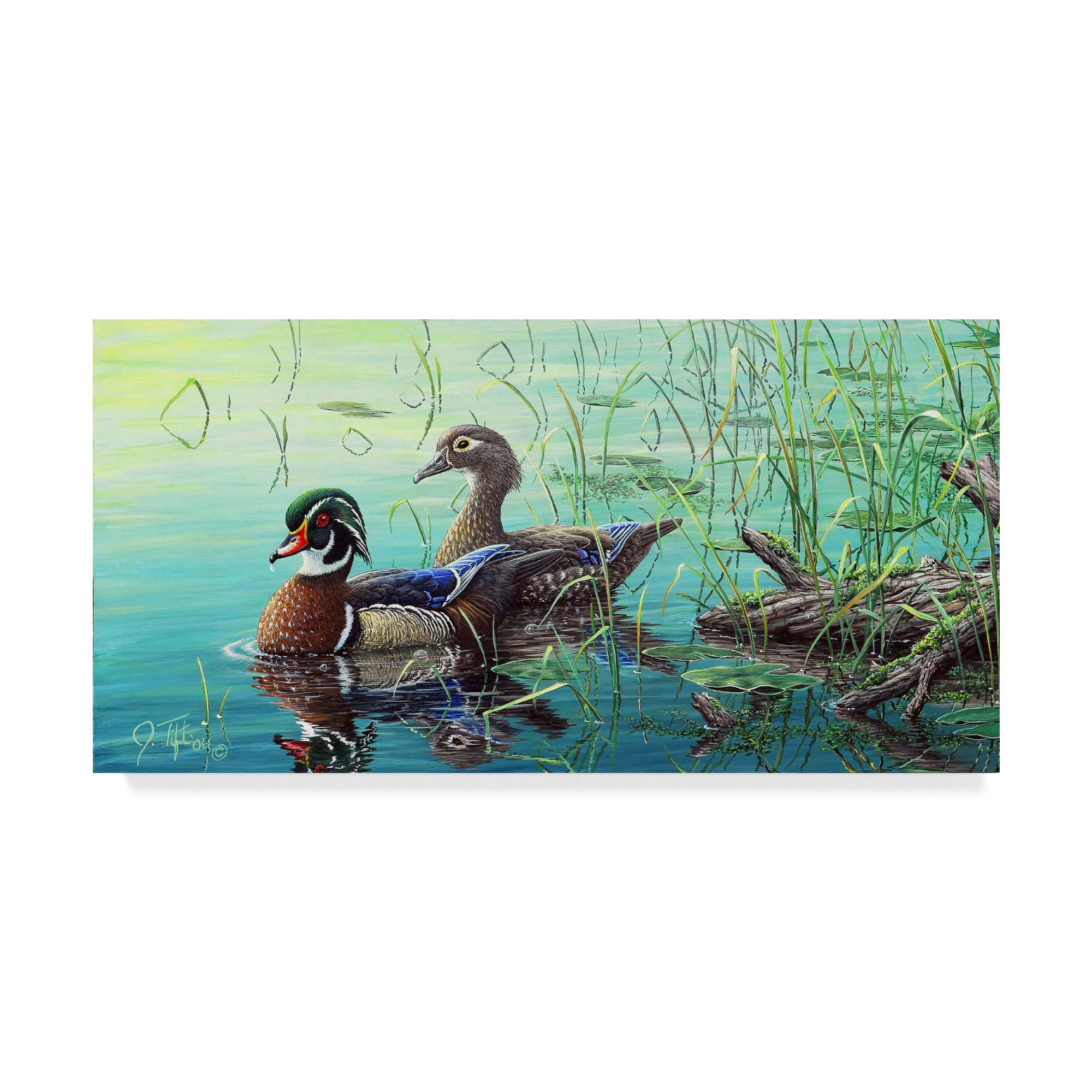 Jeff Tift Wood Ducks Wall Art - 10x19 Inch Handcrafted Wooden Duck Decor for Home, Office & Cabin Decorations | Perfect for Rustic, Farmhouse & Wildlife Themed Interiors