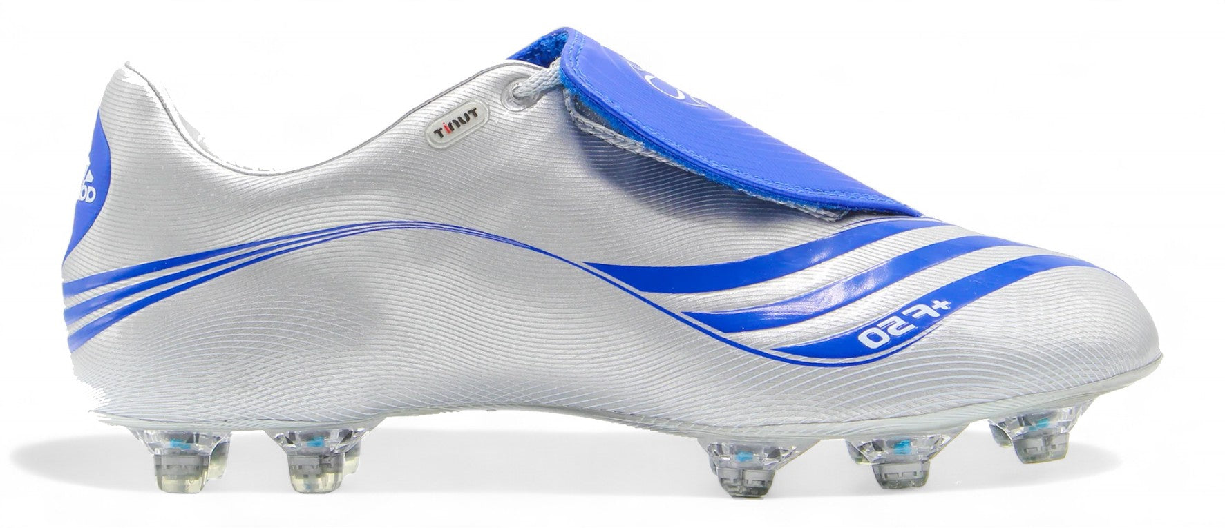 Adidas F50.7 Tunit SG Soccer Cleats - Silver/Blue Football Boots for Firm Ground - Perfect for Professional Matches & Training Sessions