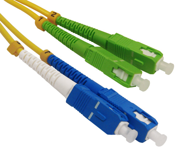 High-Speed Fiber Optic Patch Cable - SC/UPC to SC/APC, Single Mode 9/125 Duplex, 3m (10ft) - Reliable Networking for Data Centers, Telecom & Home Internet