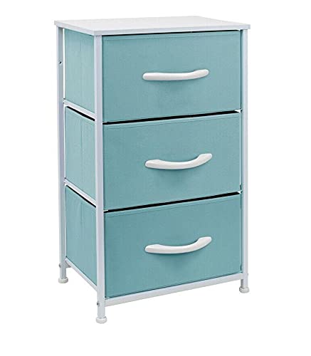 3-Drawer Aqua Dresser for Bedroom - Wooden Storage Chest Organizer with Smooth Gliding Drawers | Perfect for Clothes, Linens & Accessories Storage in Bedroom, Closet or Nursery