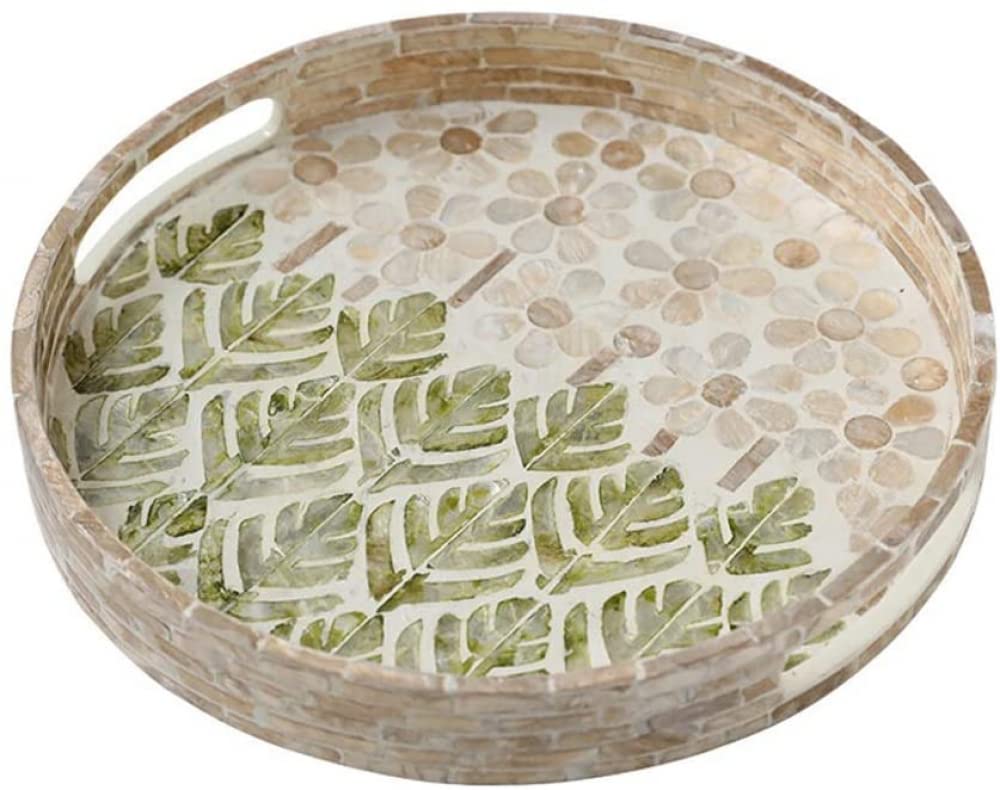 SHUIZONG Handmade Beaded Breakfast Tray - Decorative Fruit Plate, Jewelry Storage Box & Serving Tray for Home Decor | Perfect for Brunch, Bedside Organization & Gift Giving