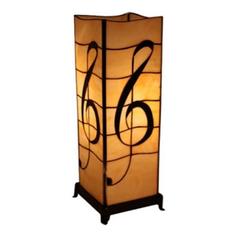Melody Large Square Tiffany Table Lamp - Elegant Stained Glass Home Decor for Living Room, Bedroom & Office