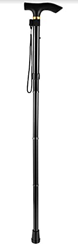 Lightweight Aluminum Folding Walking Cane - Adjustable Height All-Terrain Mobility Aid for Seniors & Hiking - Indoor/Outdoor Use for Travel, Shopping & Daily Support