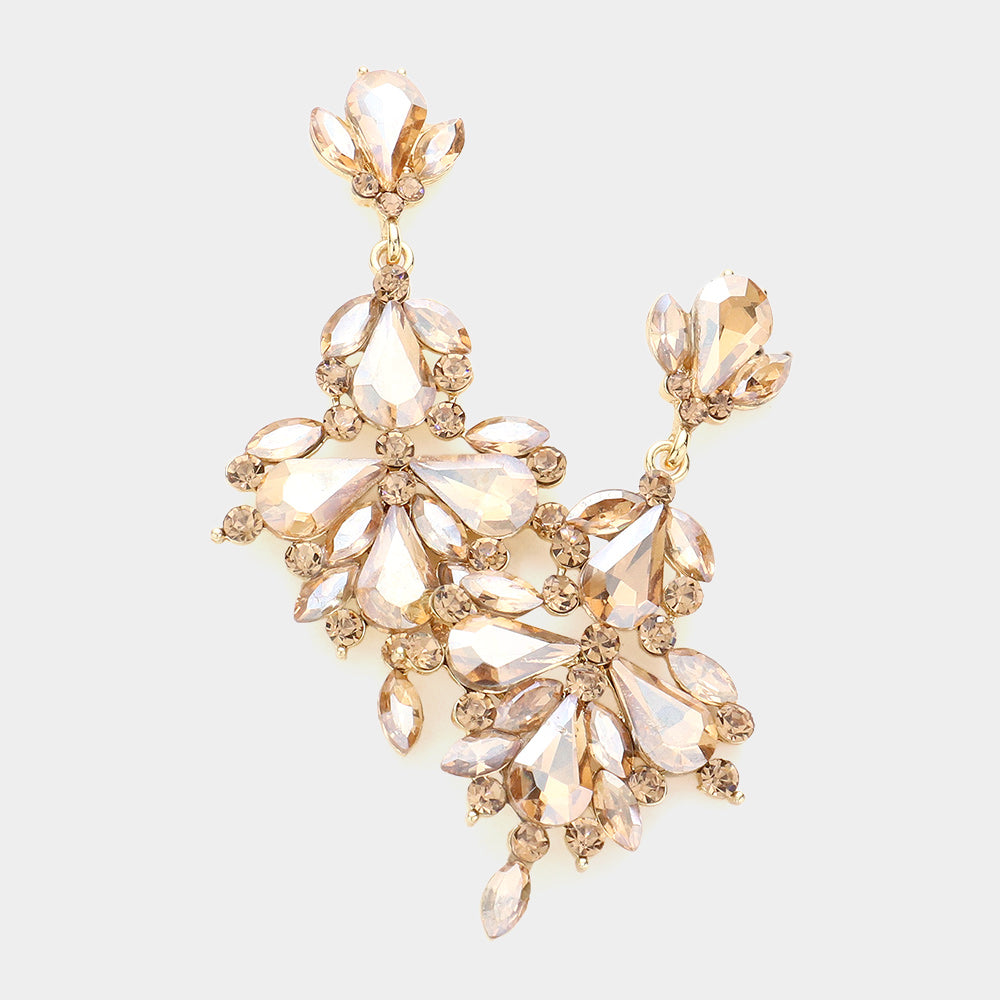 Elegant Gold Chandelier Earrings for Women - 337014 | Perfect for Weddings, Parties & Special Occasions