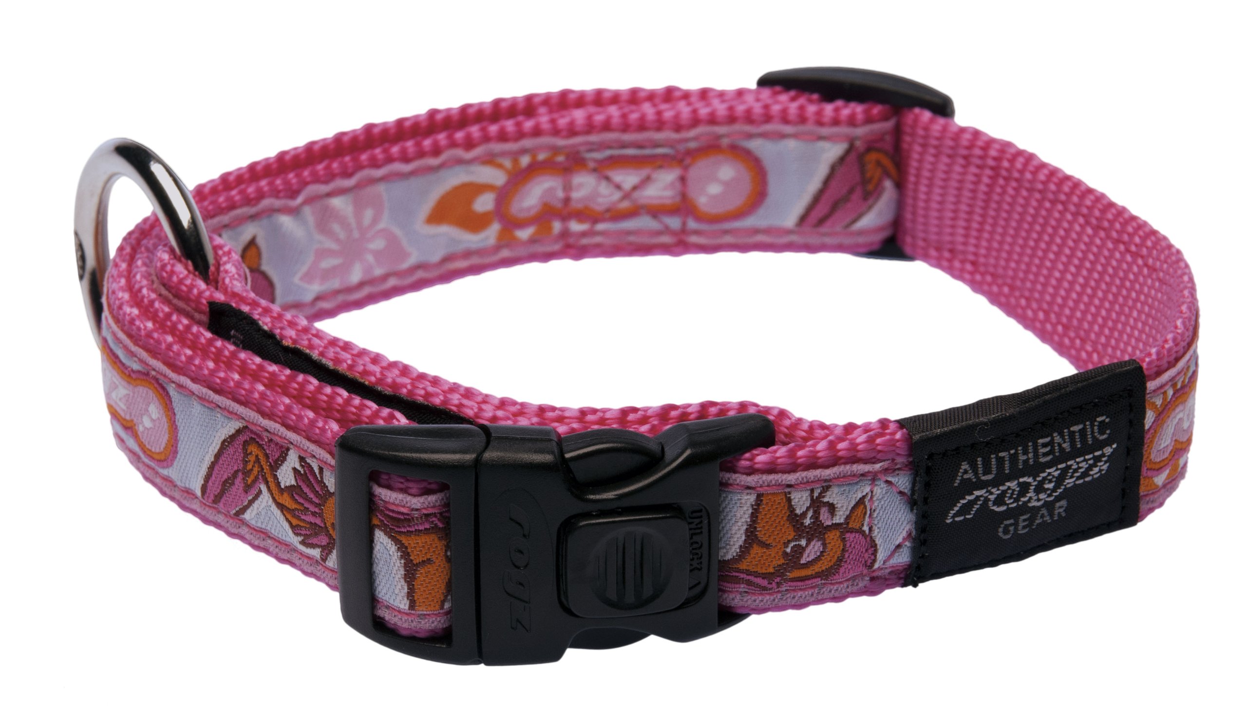 Rogz Reflective Dog Collar - Adjustable Nylon Pet Collar with D-Ring for Leash - Perfect for Walking, Training & Outdoor Adventures